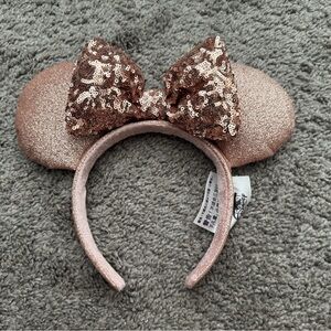 Disney Rose Gold Sequin Minnie Mouse Ears Headband
